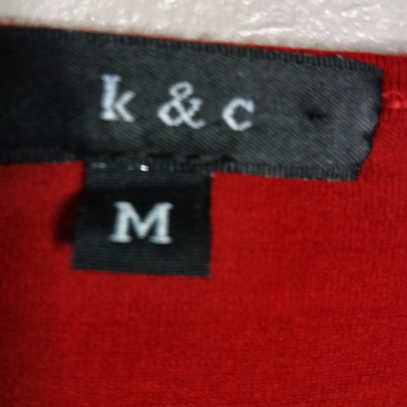 🦋 K & C Ruffle Sleeve Blouse Top Rust Boat Neck Size M - Picture 3 of 7